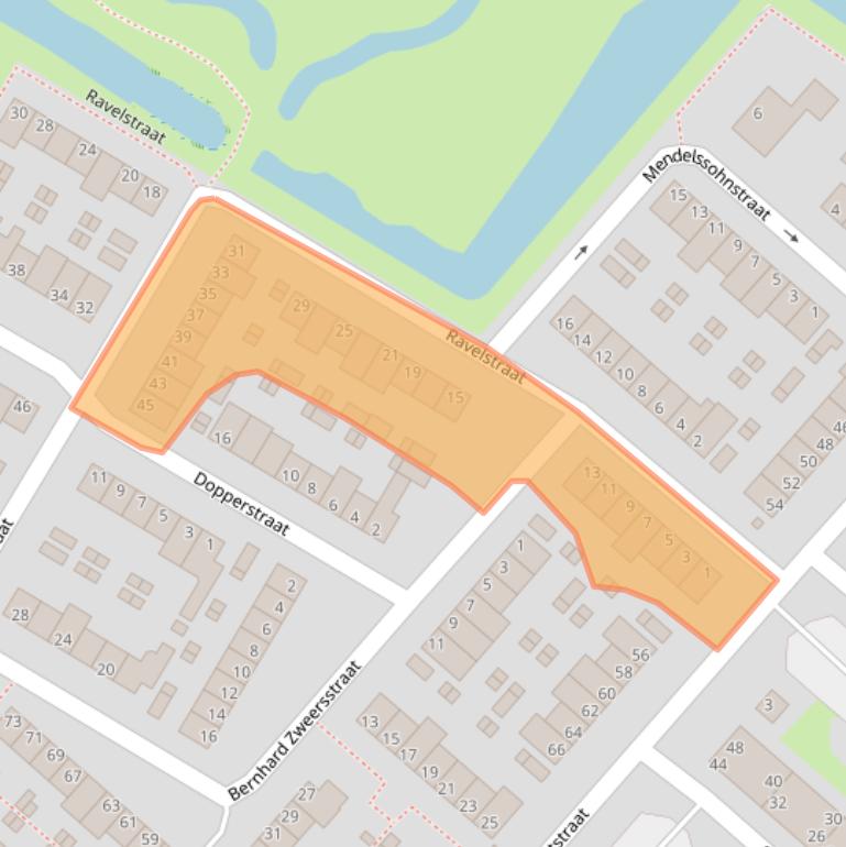 Kaart van postcodegebied 2983BL.