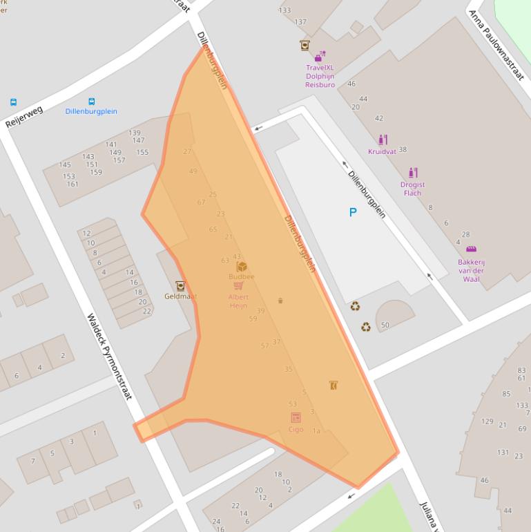 Kaart van postcodegebied 2983CB.