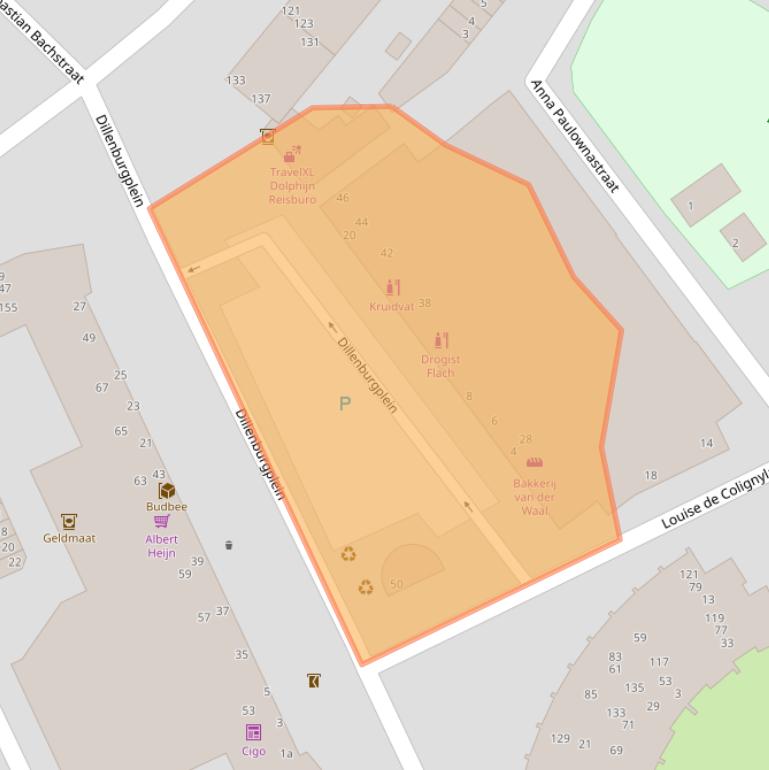 Kaart van postcodegebied 2983CC.