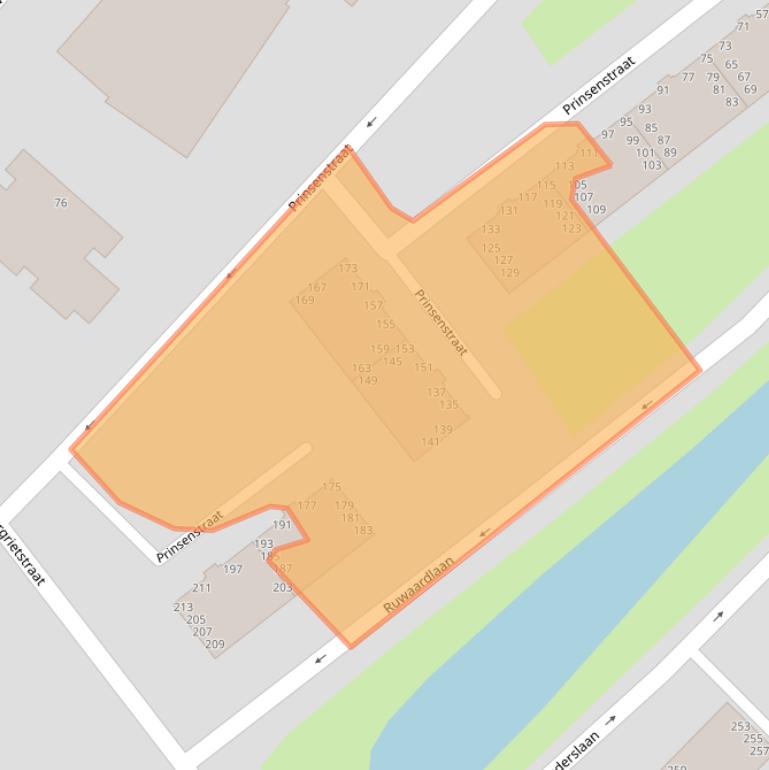 Kaart van postcodegebied 2983CJ.