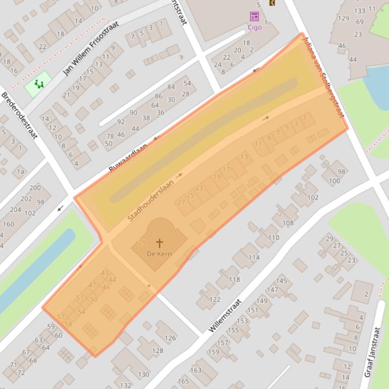 Kaart van postcodegebied 2983CP.