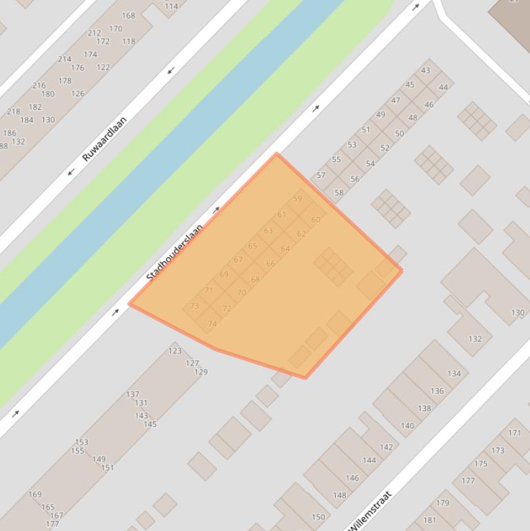 Kaart van postcodegebied 2983CR.