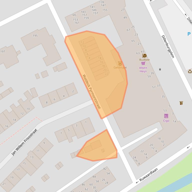 Kaart van postcodegebied 2983CZ.