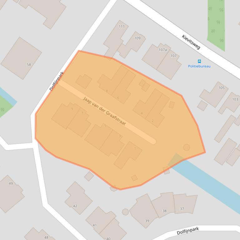 Kaart van postcodegebied 2983DA.