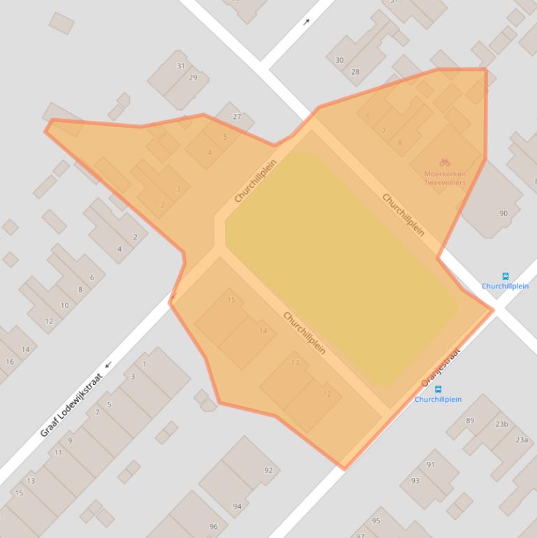 Kaart van postcodegebied 2983EB.