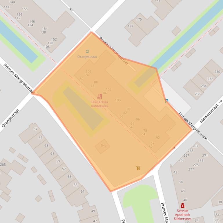 Kaart van postcodegebied 2983EJ.