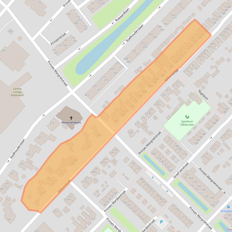 Kaart van postcodegebied 2983EZ.