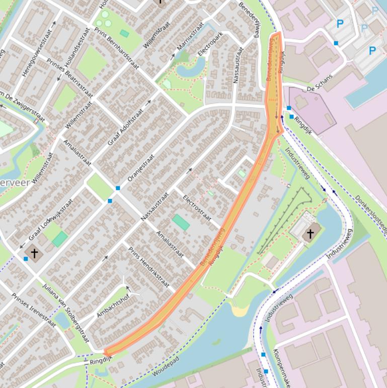 Kaart van postcodegebied 2983GL.