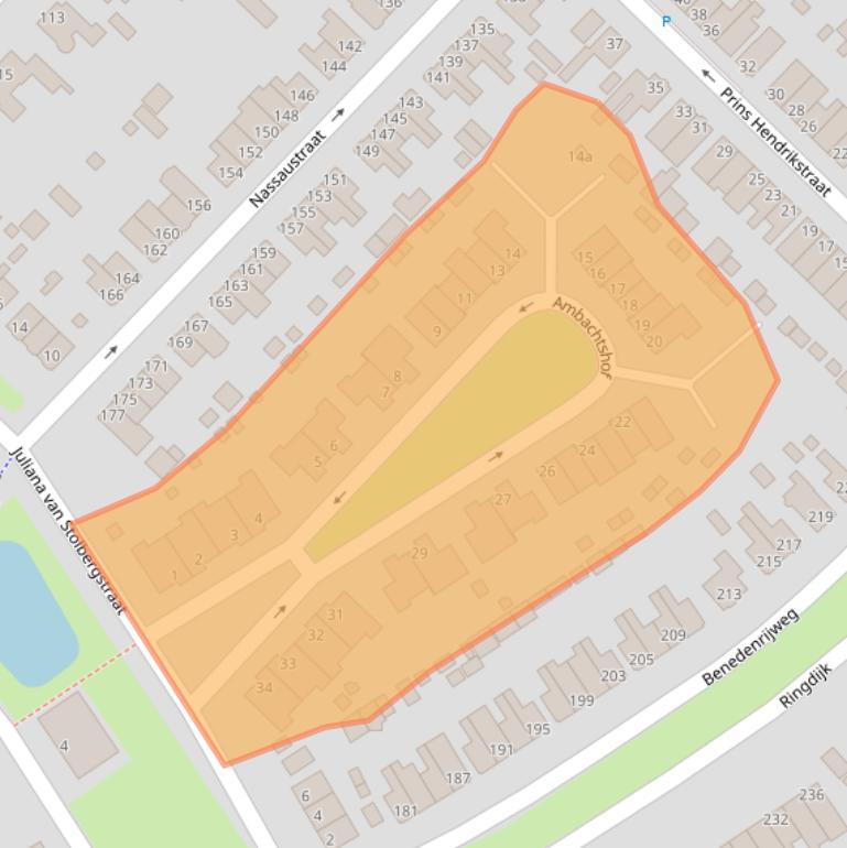 Kaart van postcodegebied 2983HZ.