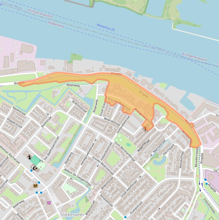 Kaart van postcodegebied 2983SH.
