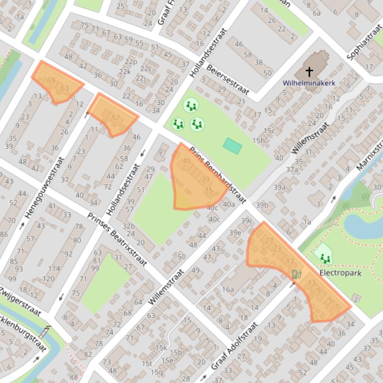 Kaart van postcodegebied 2983SL.