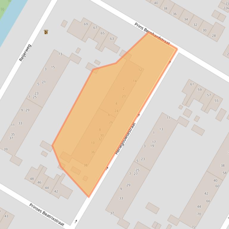 Kaart van postcodegebied 2983TC.