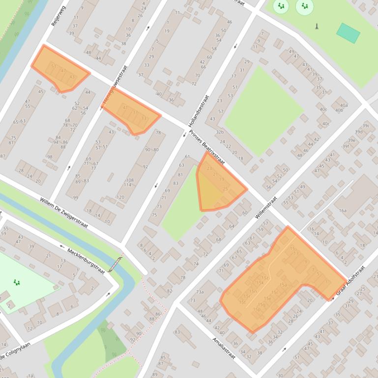 Kaart van postcodegebied 2983TP.