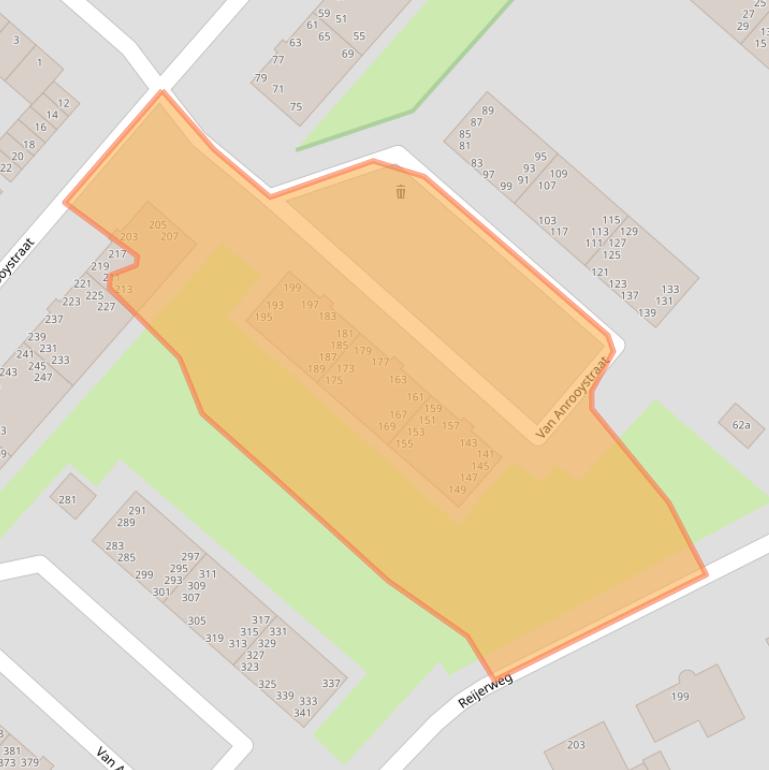 Kaart van postcodegebied 2983VG.