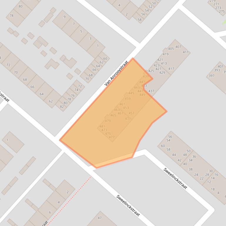 Kaart van postcodegebied 2983VL.