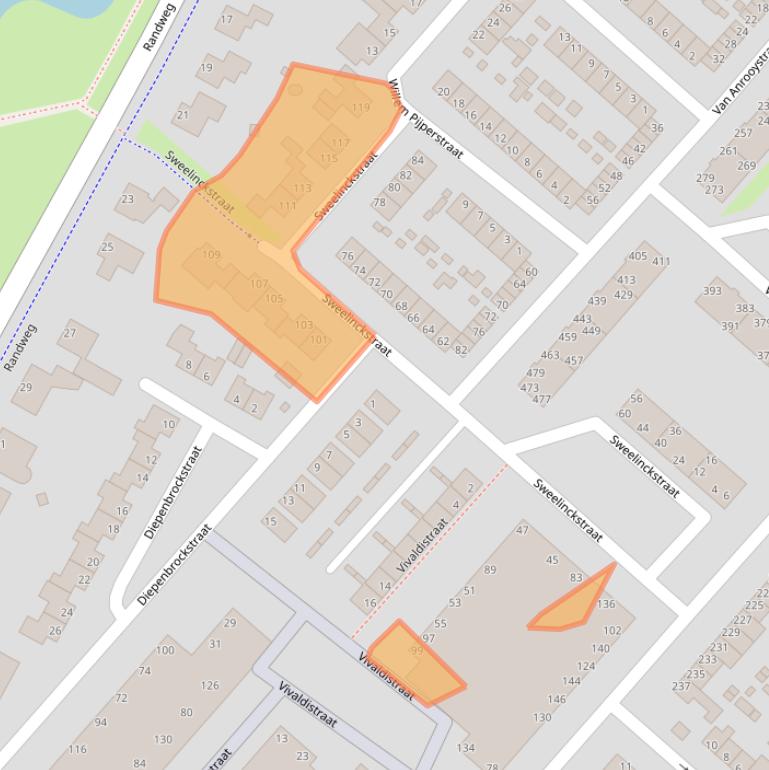 Kaart van postcodegebied 2983XJ.