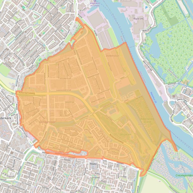 Kaart van postcodegebied 2984.