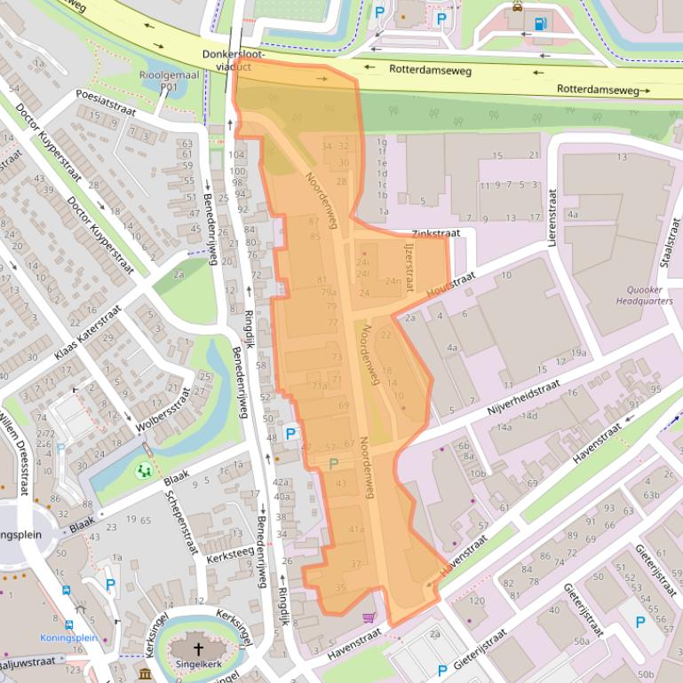 Kaart van postcodegebied 2984AG.