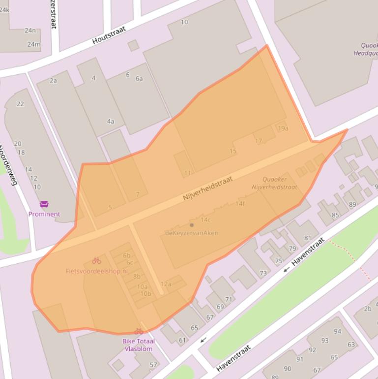 Kaart van postcodegebied 2984AH.