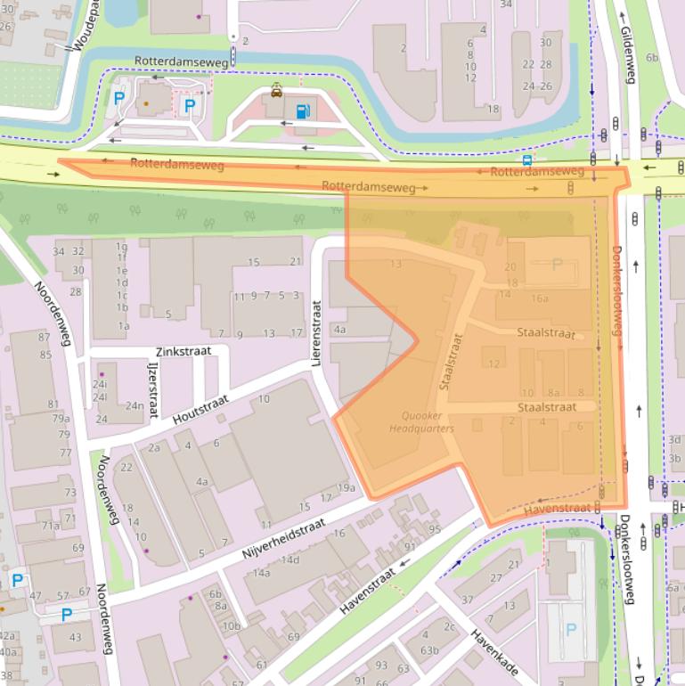 Kaart van postcodegebied 2984AJ.