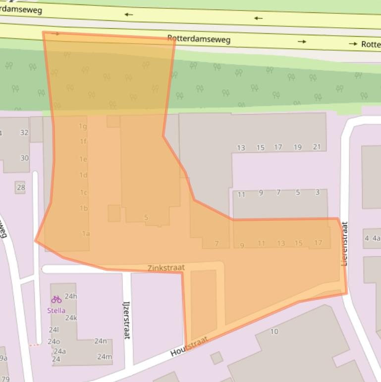 Kaart van postcodegebied 2984AL.
