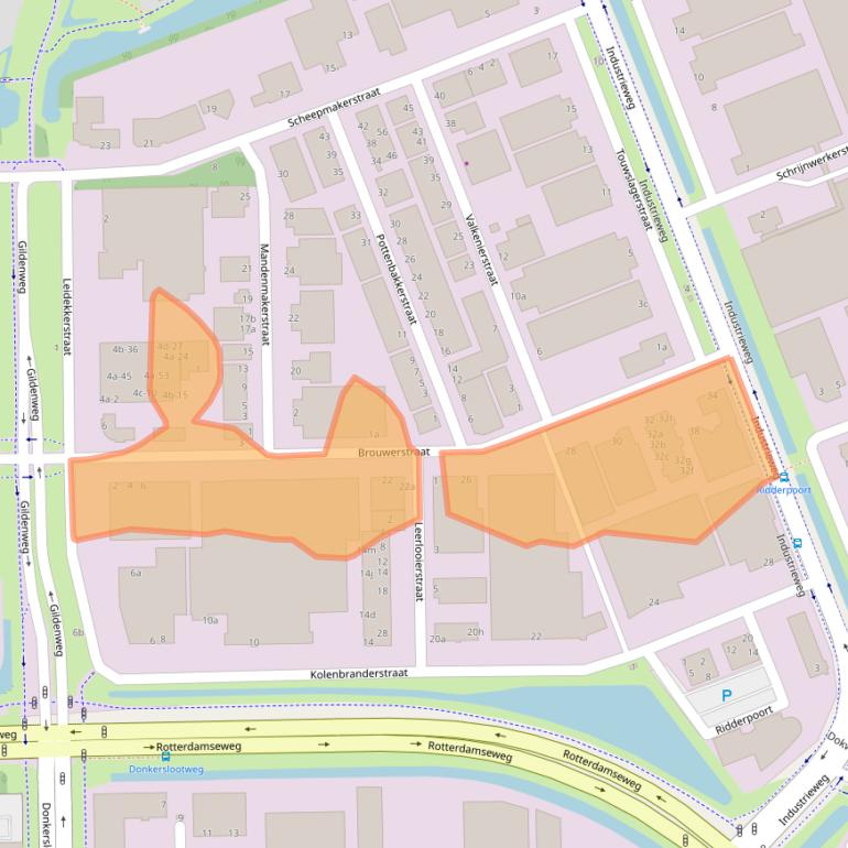 Kaart van postcodegebied 2984AR.