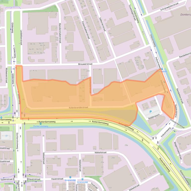 Kaart van postcodegebied 2984AT.