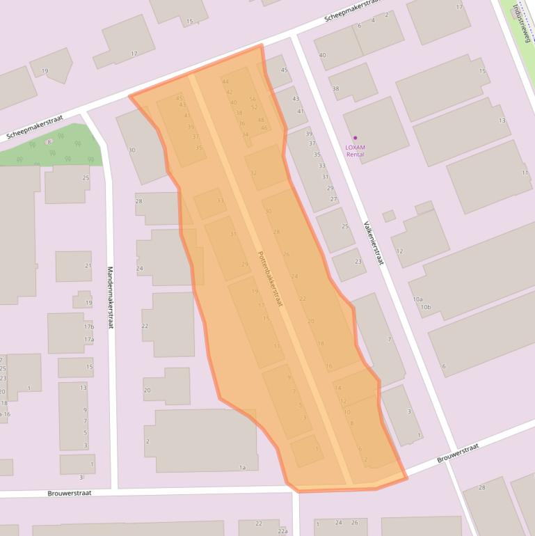 Kaart van postcodegebied 2984AX.