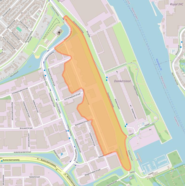 Kaart van postcodegebied 2984BA.