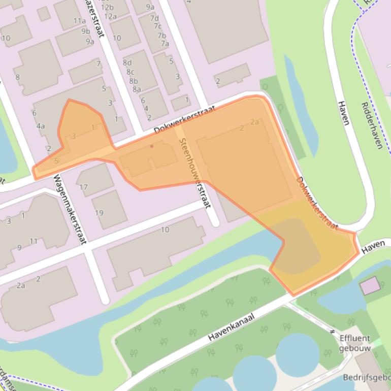 Kaart van postcodegebied 2984BJ.