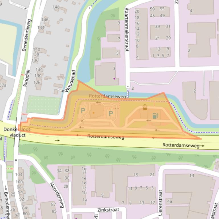 Kaart van postcodegebied 2984CA.