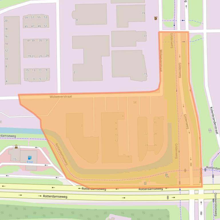 Kaart van postcodegebied 2984CD.