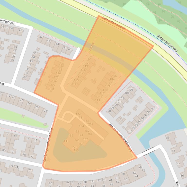 Kaart van postcodegebied 2984EJ.