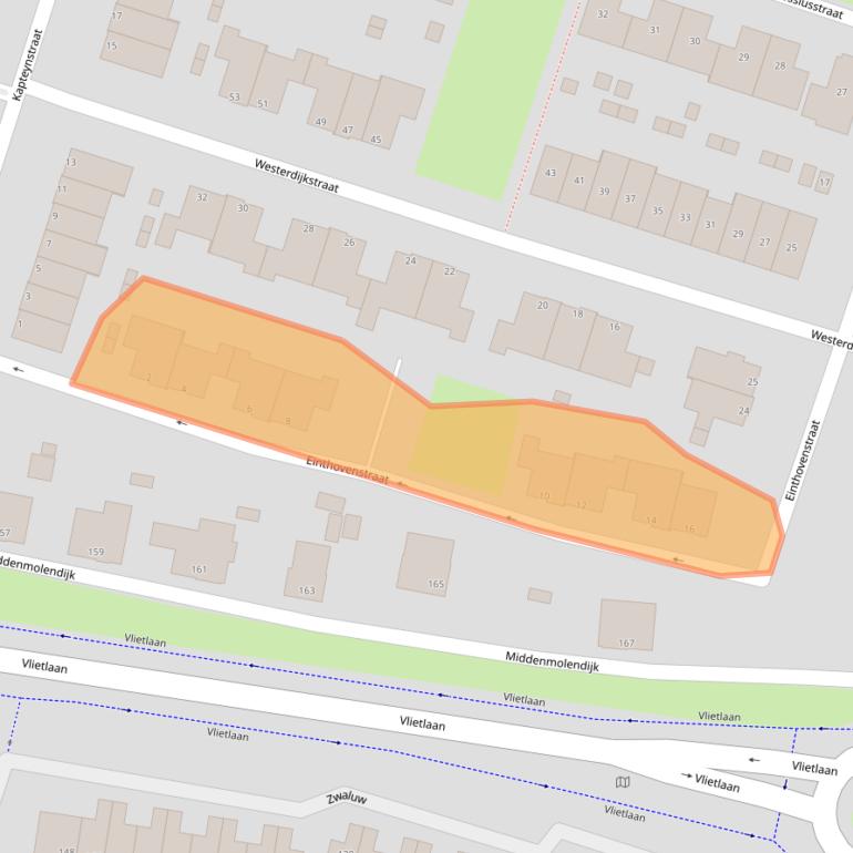 Kaart van postcodegebied 2984GV.