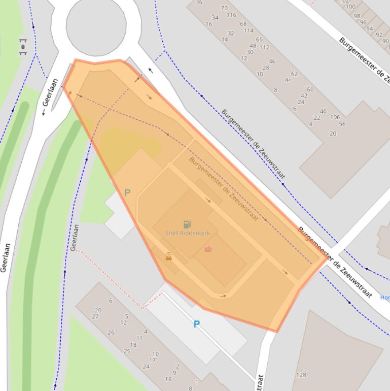 Kaart van postcodegebied 2985AA.