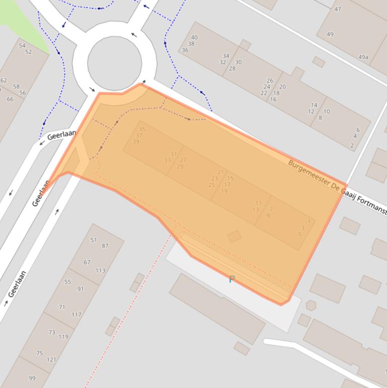 Kaart van postcodegebied 2985AE.