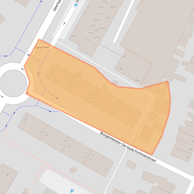 Kaart van postcodegebied 2985AG.