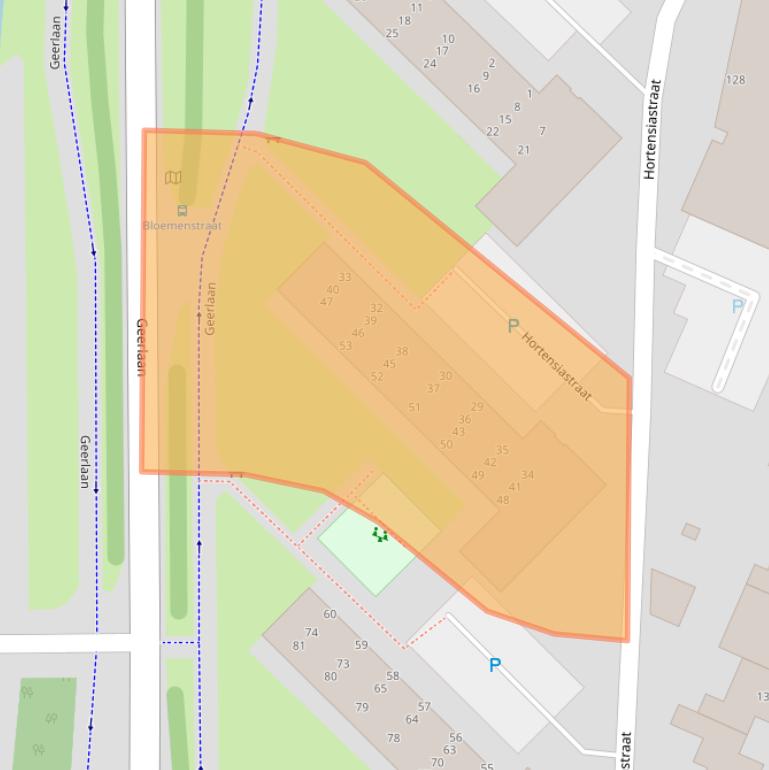 Kaart van postcodegebied 2985AJ.