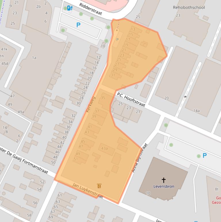 Kaart van postcodegebied 2985AM.