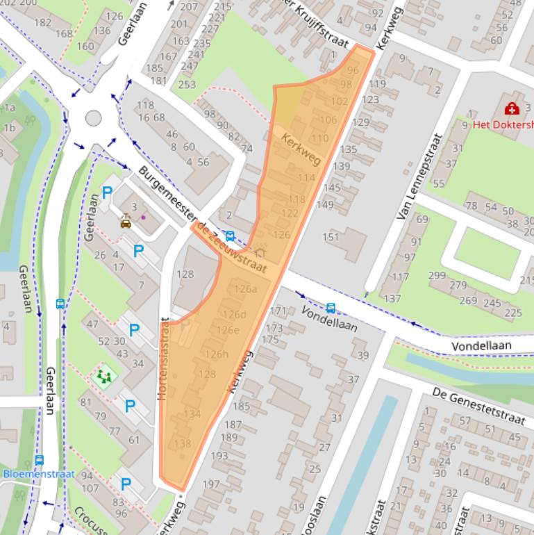 Kaart van postcodegebied 2985AW.