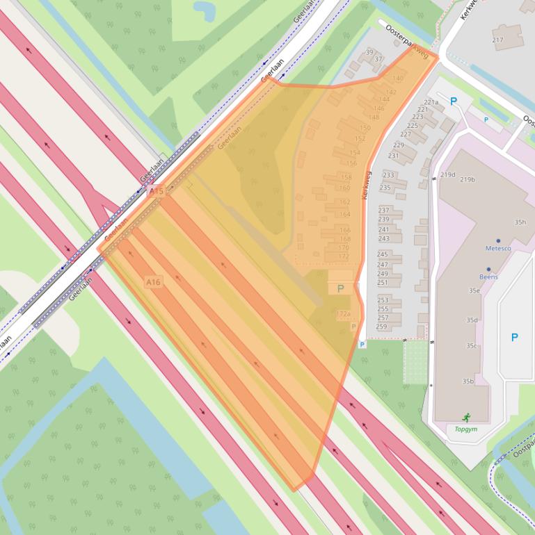 Kaart van postcodegebied 2985AX.