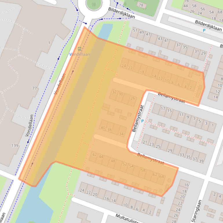 Kaart van postcodegebied 2985BB.