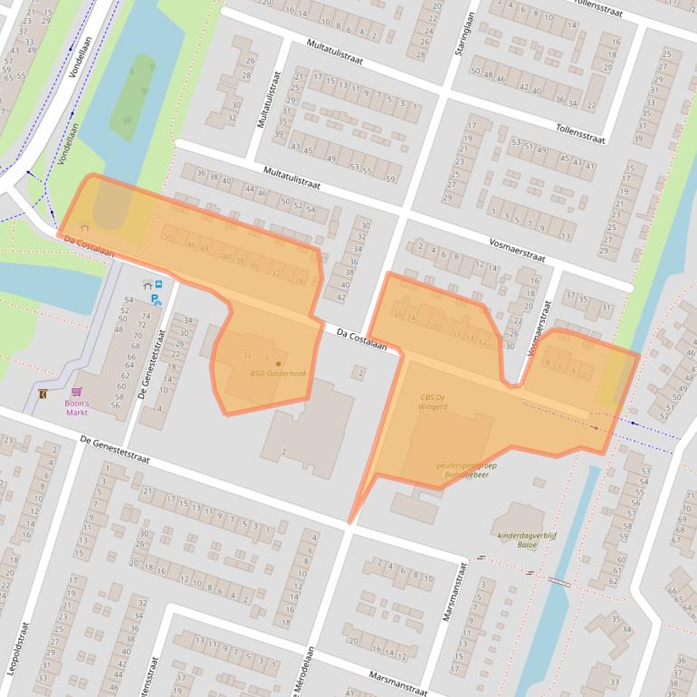 Kaart van postcodegebied 2985BC.