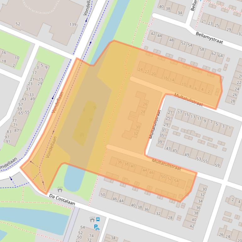 Kaart van postcodegebied 2985BJ.