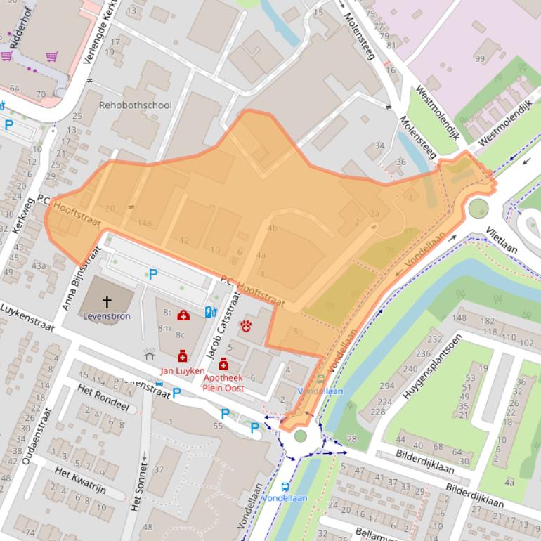 Kaart van postcodegebied 2985BK.