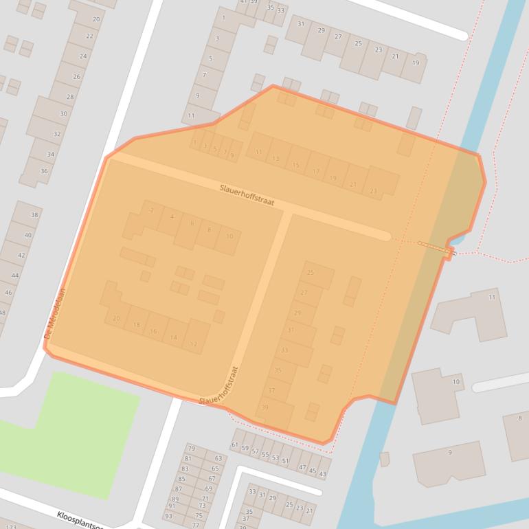 Kaart van postcodegebied 2985BL.