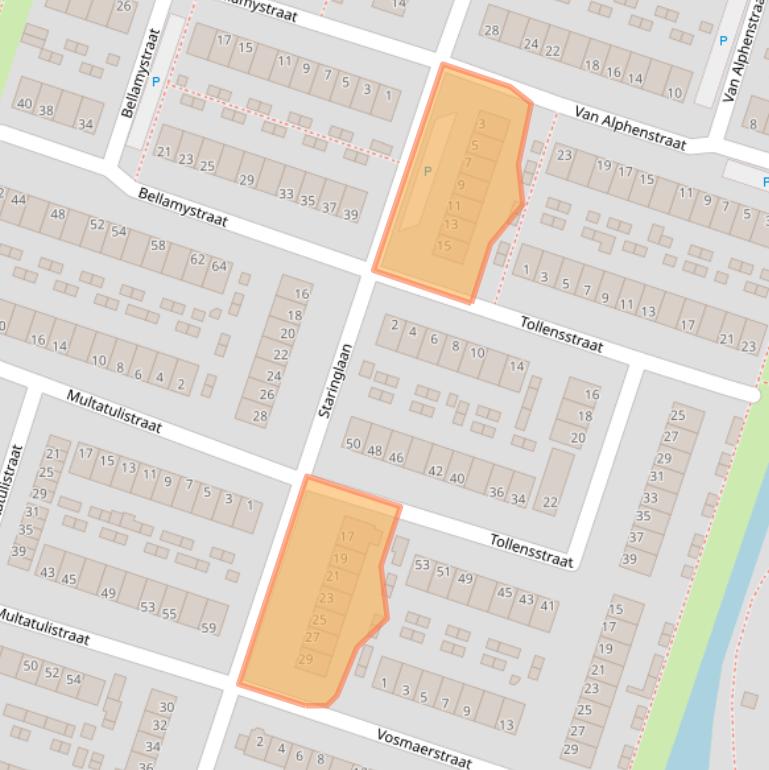 Kaart van postcodegebied 2985BM.