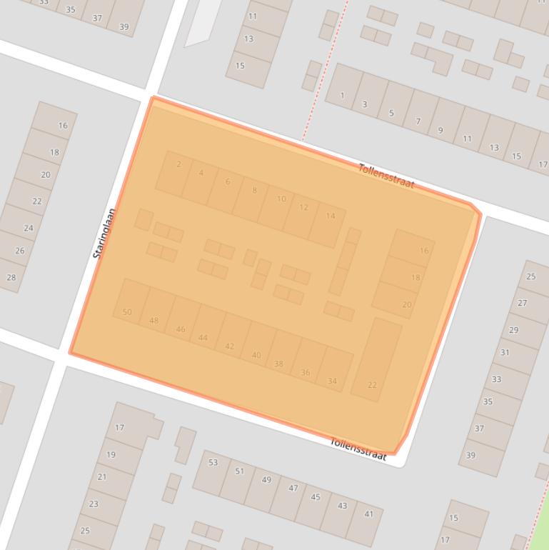 Kaart van postcodegebied 2985BR.