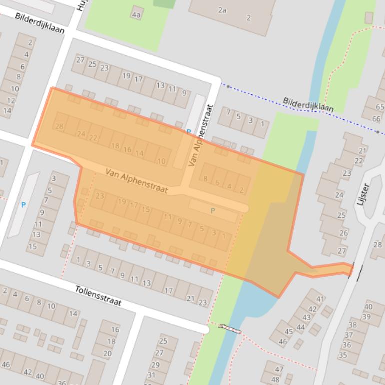Kaart van postcodegebied 2985BS.
