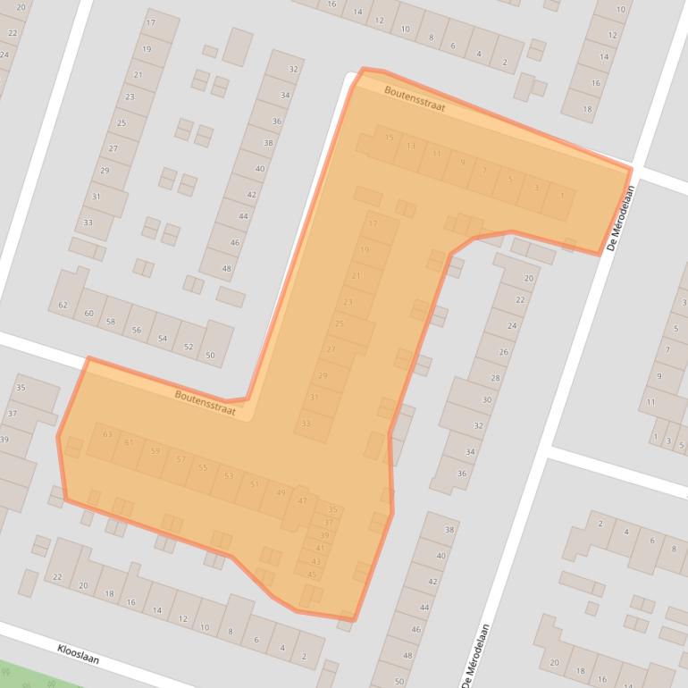 Kaart van postcodegebied 2985CA.